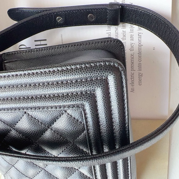 Chanel Medium Caviar Black Boy Bag Silver - Picture 9 of 13